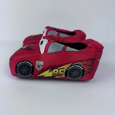 Disney Pixar Car's Lighting Mcqueen #95 Slippers Toddler 7/8 Plush Red • $24.99