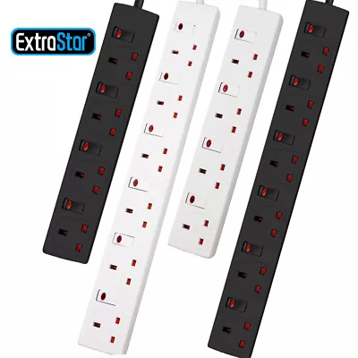 £11.59 • Buy Individual Switched Extension Lead Cable Electric Plug Socket UK Mains Power
