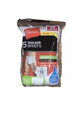 Hanes Mens Tagless Briefs 5 Pack White Size Small (28-30 ) • $10.97