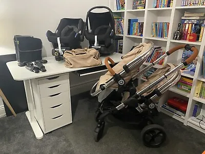 ICandy Peach 2 Twin Pushchair & Maxi Cozi Car Seat Bundle - IMMACULATE CONDITION • £550