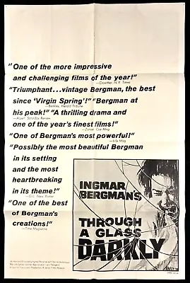 THROUGH A GLASS DARKLY Original Movie Poster Ingmar Bergman Harriet Andersson • $24.99