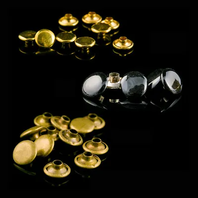 100Sets Metal Rapid Rivets Double Cap Round Rivet Studs 3-15mm Bronze Black Gold • $6.52