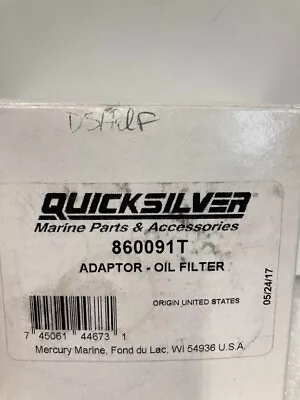 Mercury Quicksilver Oil Filter Adaptor (860091T) (Made In USA) NEW OEM • $209.95