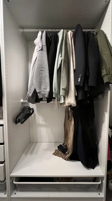 £55 • Buy Ikea Double PAX Wardrobe, White Excellent Condition With Basket And Shelf