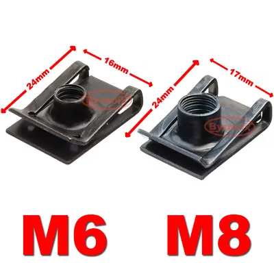 £3.65 • Buy M6 M8 Spire Clips Lug Chimney U Nuts Speed Fixings Thread Panel Fasteners BLACK
