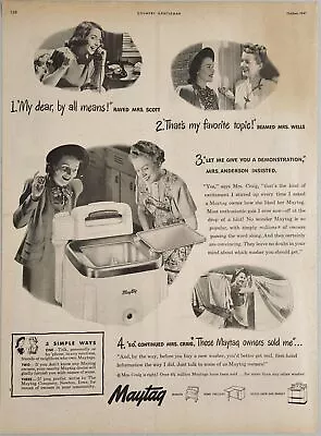1947 Print Ad Maytag Wringer Washers Happy Ladies Made In NewtonIowa • $20.67