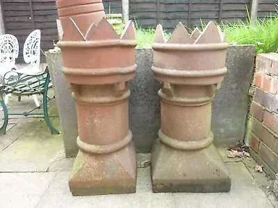 £49.99 • Buy 2 Vintage Reclaimed Large Castle Chimney Pots Garden Patio Plant Pot Ornaments