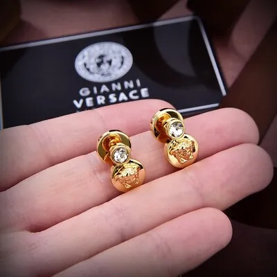 VER.SACE Crystal Medusa Gold Earrings • $65.69