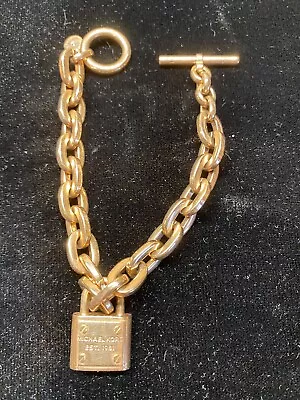 MICHAEL KORS MKJ4343791 Rose Gold Tone & Leopard Chain Bracelet Padlock • $35