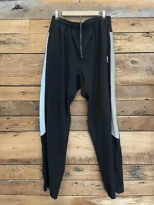 Mens Alive Magnetics XL Warm Up Pants Black W Gray Stripe Elastic Waist • $11