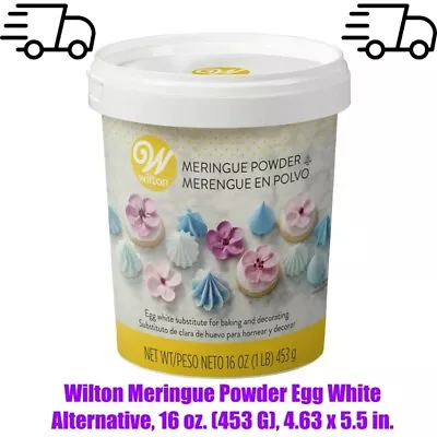 Wilton Meringue Powder Egg White Alternative 16 Oz. (453 G) 4.63 X 5.5 In. • $18.32