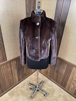 Nwt's Anne Dee Goldin Natural Mink W/ Alligator Fur Jacket Bolero Coat Small 2-4 • $595