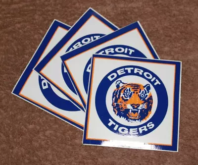 Detroit Tigers  MLB Vintage Bumper Stickers Stickers 4  X 4   Lot Of 4 • $4.99