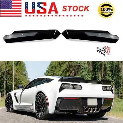 Stage 2 Trunk Spoiler Winglets Wing For Corvette C7 Z06 2014-2019 Glossy Black • $97.74