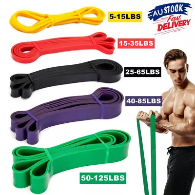 Set Of 5 Exercise Fitness Workout Band Gym Heavy Duty Resistance Yoga Bands Loop • $9.99