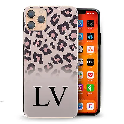 Personalised Initial Phone Case;Pink Nude Leopard Print Hard Cover With Name • $33.56