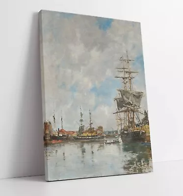 Eugene Boudin The Dock Of Deauville -canvas Wall Art Picture Print • £17.99