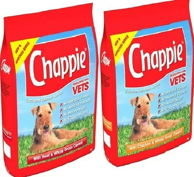 CHAPPIE - (3kg / 15kg) - Chicken Beef Wholegrain Complete Dog Food Bp Pet Feed K • £14.49