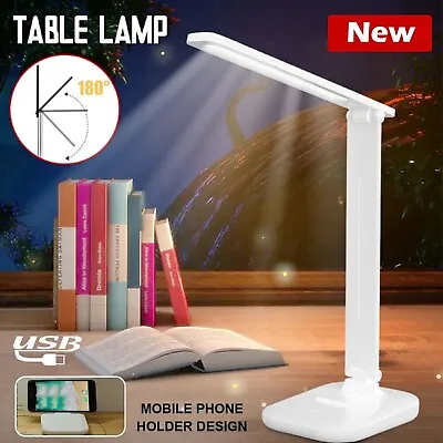 Touch LED Desk Lamp Bedside Study Reading Table Light Dimmable USB Rechargeable • $20.99