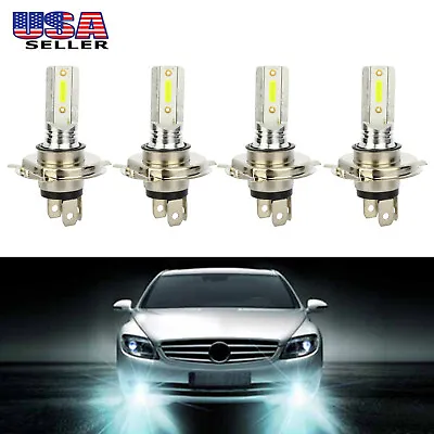 4x H4 9003 LED Bulbs High Low Beam 35W 4000LM Super Bright 6000K White Drl Light • $10.69