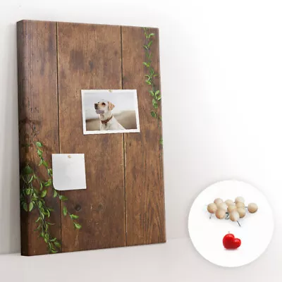 Cork Pin Memo Board 3 Types Of Pins To Choose 40x60 Cm - Rustic Wood • £55.41