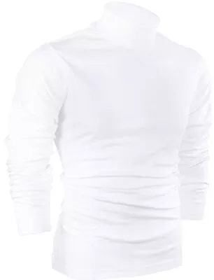 Turtleneck T-Shirt For Men Long Sleeves Tailored Comfort Fit Lot Utopia Wear • $18.48