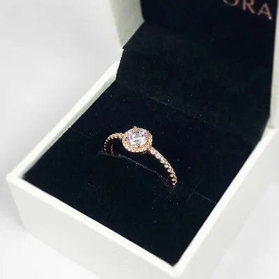 PANDORA Classic Elegance Rose Gold Ring - 180946CZ • £23.90