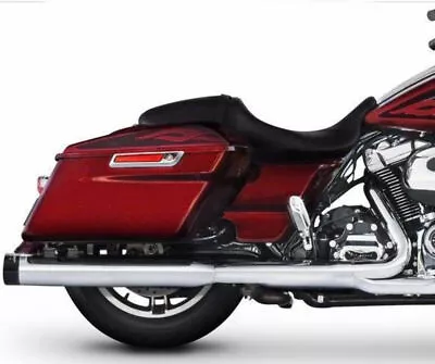 Rinehart Chrome 4  Slip-On Black Tip Mufflers Exhaust 17+ Harley Touring Bagger • $611.95