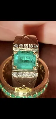Emerald Ring Men 14k • $6000