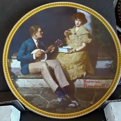 Edwin Knowles Collector Plate Norman Rockwell  Pondering On The Porch  #14982P • $9