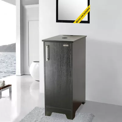13 Inch Modern Small Bathroom Vanity Cabinet Table Organizer Wood Top Black  • $109.99