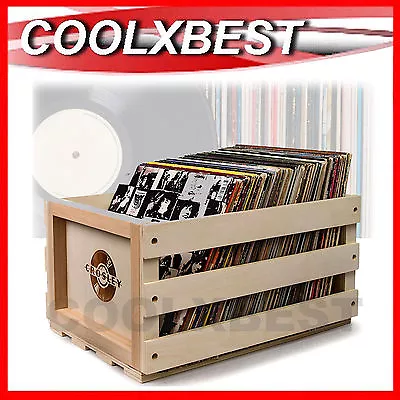 New Crosley Vinyl Record Album Storage Crate Case Wood Holds 75 • $48.98