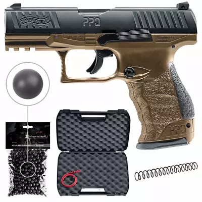 Umarex T4E Walther PPQ M2 .43 Cal Black FDE Paintball Pistol And Balls Bundle • $194.95