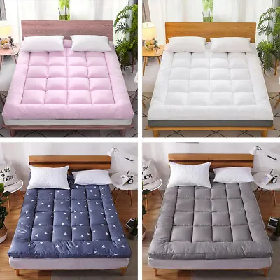 Mattress Pad Cover Topper Protector 72D King Queen Full Twin Size Pillow Top • $33.99