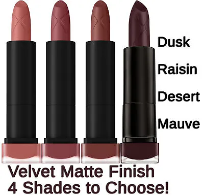 Max Factor Elixir Velvet Matte Dusk 40 Desert 55 Mauve 60 Raison 65 Lipsticks • £4.10
