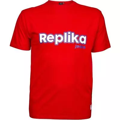 Men's Big Size Cotton Tee Shirts 01333 By Replika Jeans 2XL-8XL  3 Colours • £21.07