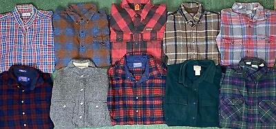 Vintage Plaid Flannel Shirts Pendleton Woolrich Mixed Sizes Reseller Lot Of 8 • $99.99