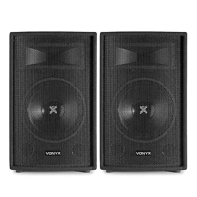 Pair Vonyx 12   2 Way Passive DJ PA Disco Party Speakers 1200 Watt UK Stock • £239