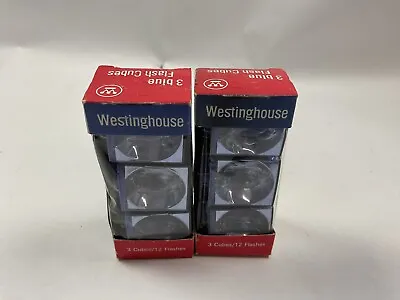 2 Sets Vintage Westinghouse 6 Blue Flash Cubes 12 Flashes 0312-13 Color Balanced • $17.77