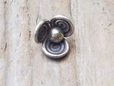 Vintage Hill Tribe Fine Silver Flower Charm Sterling Silver Flower Jewelry • $12