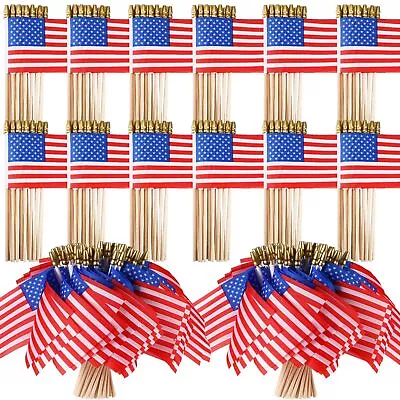 700Pcs Small American Flags On Stick 4 X 6  Mini American Flags Handheld USA ... • $119.21