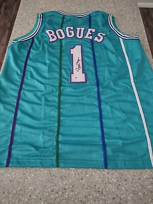 Muggsy Bogues Signed Charlotte Blue Basketball Jersey Beckett Certified • $59.99