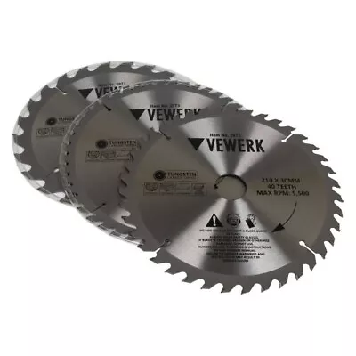 3x VEWERK TCT Circular Wood Saw Blades 210 X 30MM Festool TS75 Makita 2973 • $21.82