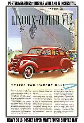 11x17 POSTER - 1937 Lincoln Zephyr V 12 2 • $27.62