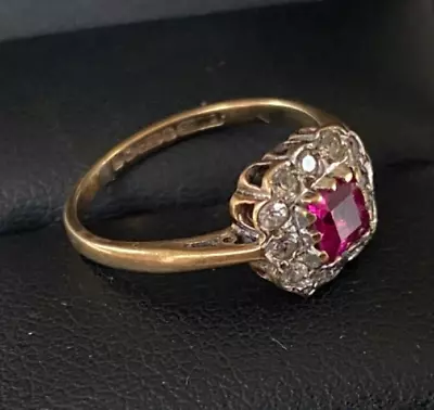 9ct Gold Pink And White Cz Ring Size J • $229.92