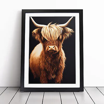 £14.95 • Buy Splendid Highland Cow Framed Wall Art Canvas Painting Decor Poster Print Picture