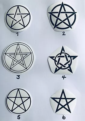 Pentagram Vinyl Decal Sticker Pentacle Pagan Wiccan Decor Gift Wall Glass Car • £1.20