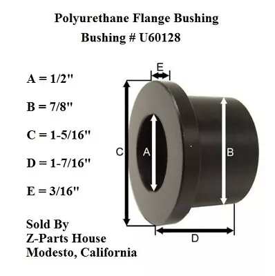 7/8  O.D. X 1/2  I.D.  Polyurethane Flange Type Bushing By PROTHANE (U60128) • $3.47