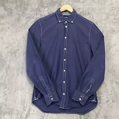 Marc O'Polo Men's Long Sleeve Shirt Blue 100% Cotton Size Small • £14.99