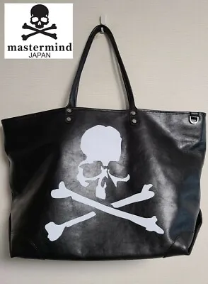 Mastermind JAPAN Real Leather Tote Bag Handbag Black LEATHER • $2735